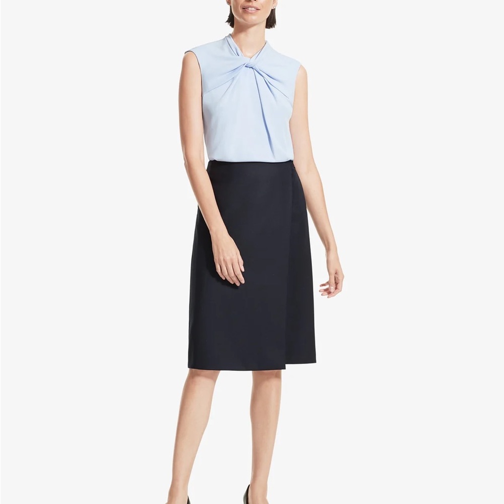 NWT: M.M.LAFLEUR Logan wrap Skirt in Navy.